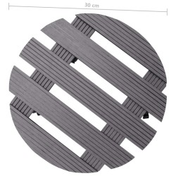 Chariots à plantes 4 pcs Gris Ø30x7,5 cm WPC 