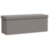 Banc de rangement pliable gris clair faux lin 