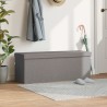 Banc de rangement pliable gris clair faux lin 