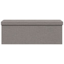 Banc de rangement pliable gris clair faux lin 