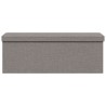 Banc de rangement pliable gris clair faux lin 