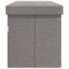 Banc de rangement pliable gris clair faux lin 