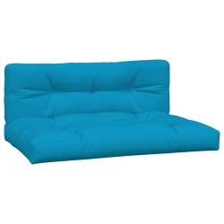Coussins de palette lot de 2 bleu tissu 