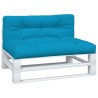 Coussins de palette lot de 2 bleu tissu 
