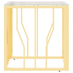 Table basse doré 50x50x50 cm acier inoxydable et verre 