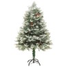 Sapin de Noël pré-éclairé et pommes de pin vert 120cm PVC et PE 