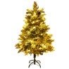 Sapin de Noël pré-éclairé et pommes de pin vert 120cm PVC et PE 