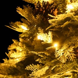 Sapin de Noël pré-éclairé et pommes de pin vert 120cm PVC et PE 