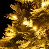 Sapin de Noël pré-éclairé et pommes de pin vert 120cm PVC et PE 
