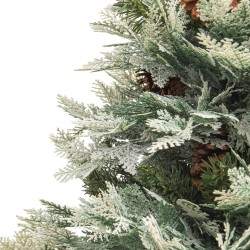 Sapin de Noël pré-éclairé et pommes de pin vert 120cm PVC et PE 