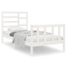 Cadre de lit sans matelas blanc bois massif 75x190 cm 