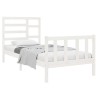 Cadre de lit sans matelas blanc bois massif 75x190 cm 