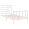 Cadre de lit sans matelas blanc bois massif 75x190 cm 