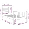 Cadre de lit sans matelas blanc bois massif 75x190 cm 