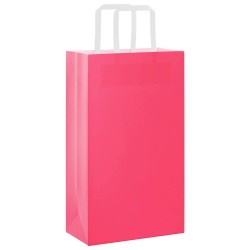 Sacs en papier 250 pcs avec poignées rose 21x11x36 cm 