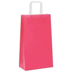 Sacs en papier 250 pcs avec poignées rose 21x11x36 cm 