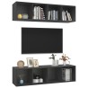 Meubles TV muraux 2 pcs Gris Bois d'ingénierie 