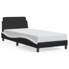 Cadre de lit sans matelas noir et blanc 90x190 cm similicuir 
