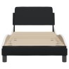 Cadre de lit sans matelas noir et blanc 90x190 cm similicuir 