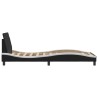 Cadre de lit sans matelas noir et blanc 90x190 cm similicuir 