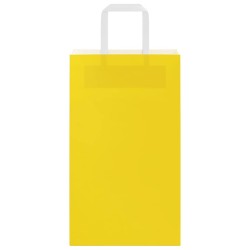 Sacs en papier 250 pcs avec poignées jaune 21x11x36 cm 