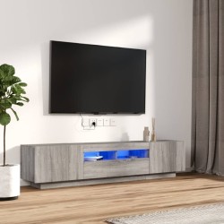 Ensemble de meubles TV avec lumières LED 2 pcs Sonoma gris 