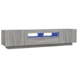 Ensemble de meubles TV avec lumières LED 2 pcs Sonoma gris 