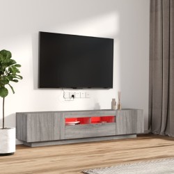 Ensemble de meubles TV avec lumières LED 2 pcs Sonoma gris 