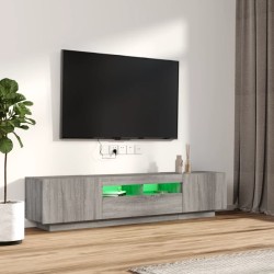 Ensemble de meubles TV avec lumières LED 2 pcs Sonoma gris 