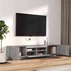 Ensemble de meubles TV avec lumières LED 2 pcs Sonoma gris 