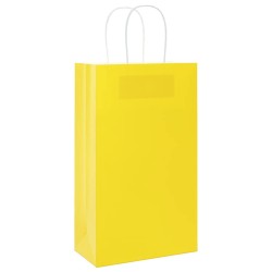 Sacs en papier 250 pcs avec poignées jaune 21x11x36 cm 