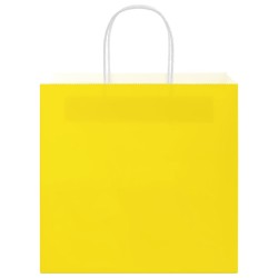 Sacs en papier 250 pcs avec poignées jaune 21x11x36 cm 