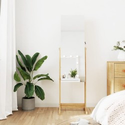 Armoire à bijoux avec miroir sur pied 42x38x152 cm 