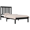 Cadre de lit sans matelas noir bois massif 