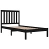 Cadre de lit sans matelas noir bois massif 
