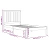 Cadre de lit sans matelas noir bois massif 