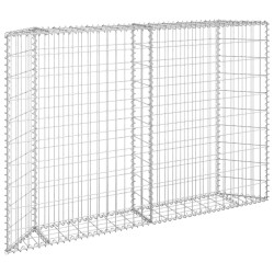 Lit surélevé à gabion en trapèze Acier galvanisé 150x20x100 cm 
