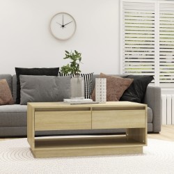 Table basse Chêne sonoma 102,5x55x44 cm Bois d'ingénierie 
