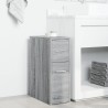 Armoire de salle de bain étroite avec roulettes sonoma gris 