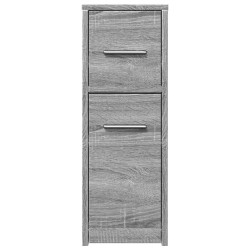 Armoire de salle de bain étroite avec roulettes sonoma gris 