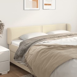 Tête de lit avec oreilles Crème 163x23x78/88 cm Similicuir 