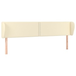 Tête de lit avec oreilles Crème 163x23x78/88 cm Similicuir 