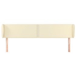 Tête de lit avec oreilles Crème 163x23x78/88 cm Similicuir 