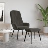 Chaise de relaxation avec repose-pied Gris foncé Velours 