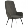 Chaise de relaxation avec repose-pied Gris foncé Velours 