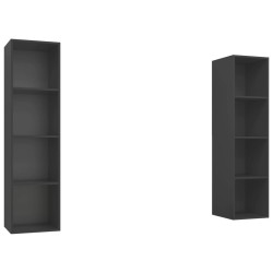 Meubles TV muraux 2 pcs Gris Bois d'ingénierie 