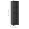 Meubles TV muraux 2 pcs Gris Bois d'ingénierie 