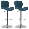 Tabourets de bar lot de 2 bleu velours 