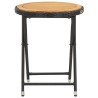 Table à thé Noir 60 cm Résine tressée et bois d'acacia solide 