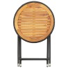 Table à thé Noir 60 cm Résine tressée et bois d'acacia solide 